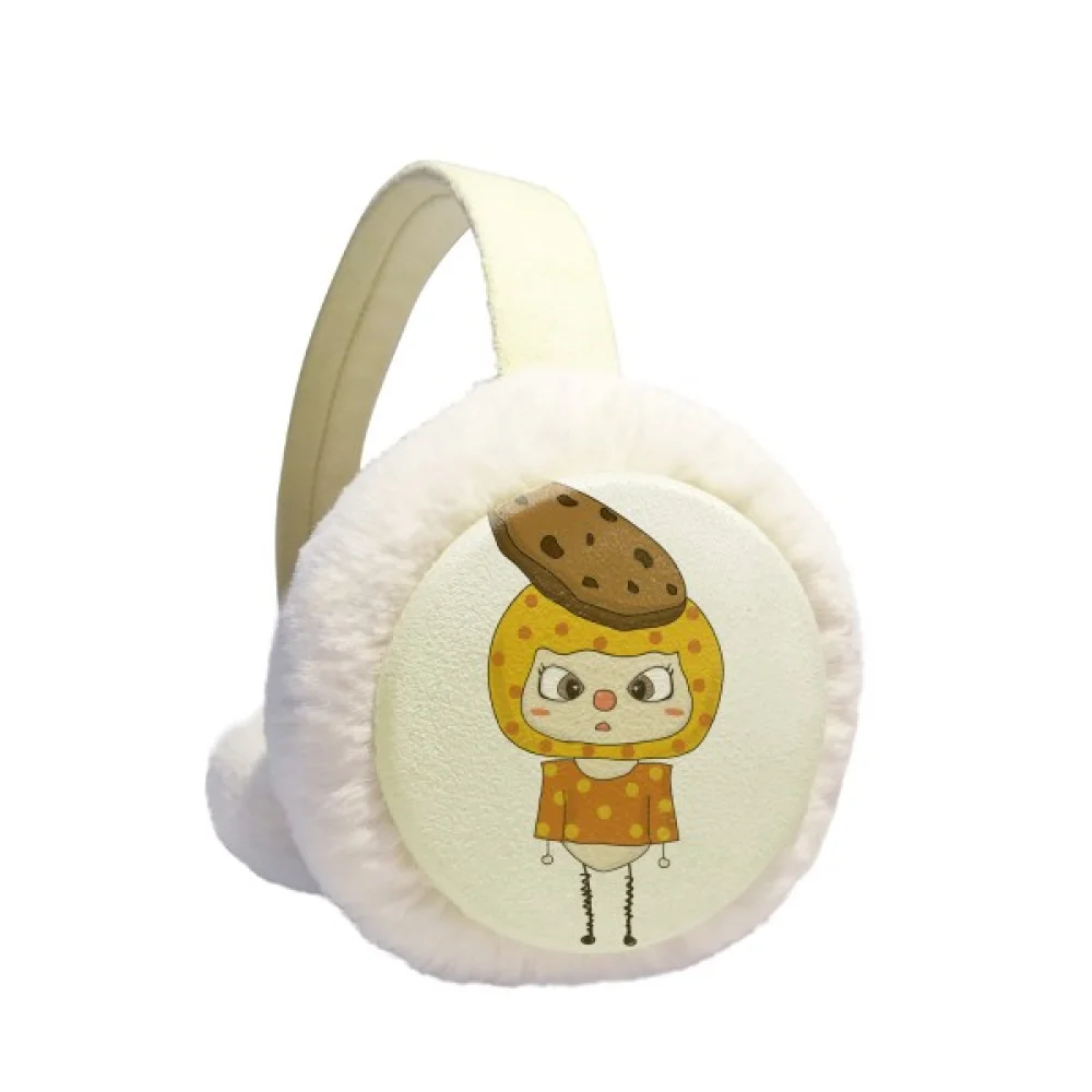 

Food Cookie Sweet Snack Bake Delicious UU Ear Warmer Cable Knit Furry Fleece Earmuff Outdoor