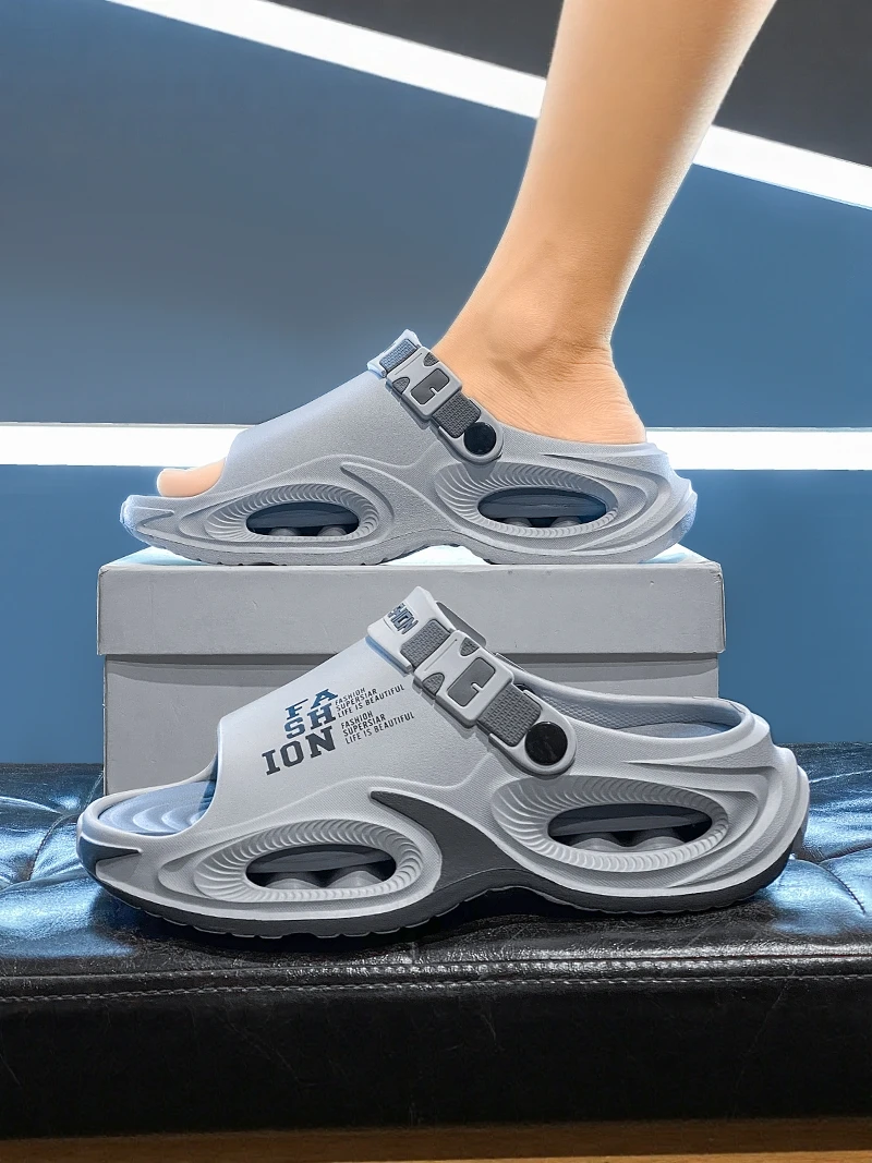 

Men's Summer Trendy Brand Casual Sports Driving Dual-Purpose Thick-Heeled Wear-Resistant Slip-On Shoes EVA Flat Sandals