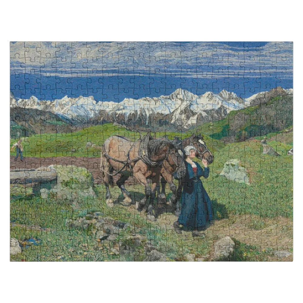 

Spring in the Alps - Giovanni Segantini Jigsaw Puzzle Personalised Toys Wooden Jigsaw Puzzle Diorama Accessories