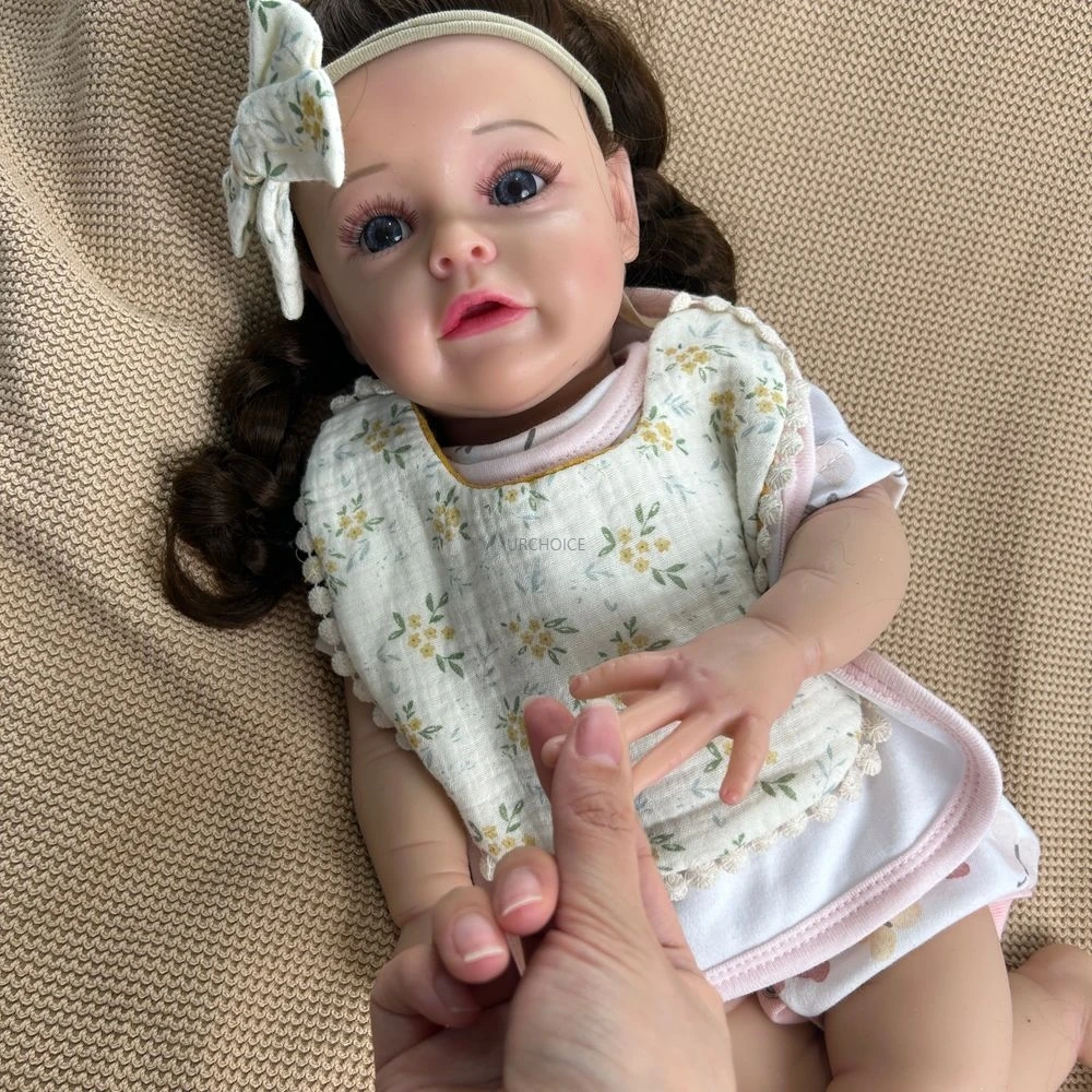 50cm Realistic Flexible Silicone Reborn Baby Girl Lifelike Details Waterproof Materials For Educational Tools Christmas Gift