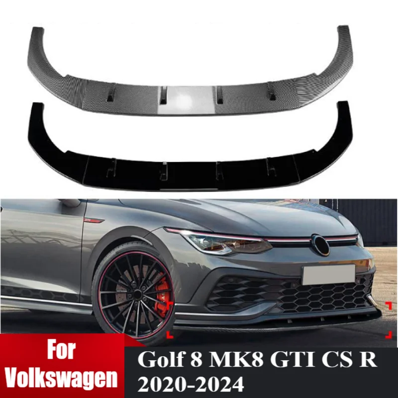 

CS Style Bumper Lip For VW Golf 8 MK8 GTI CS R ClubSport 2020-2024 Front Bumper Spoiler Splitter Diffuser Car Bodykit Tuning