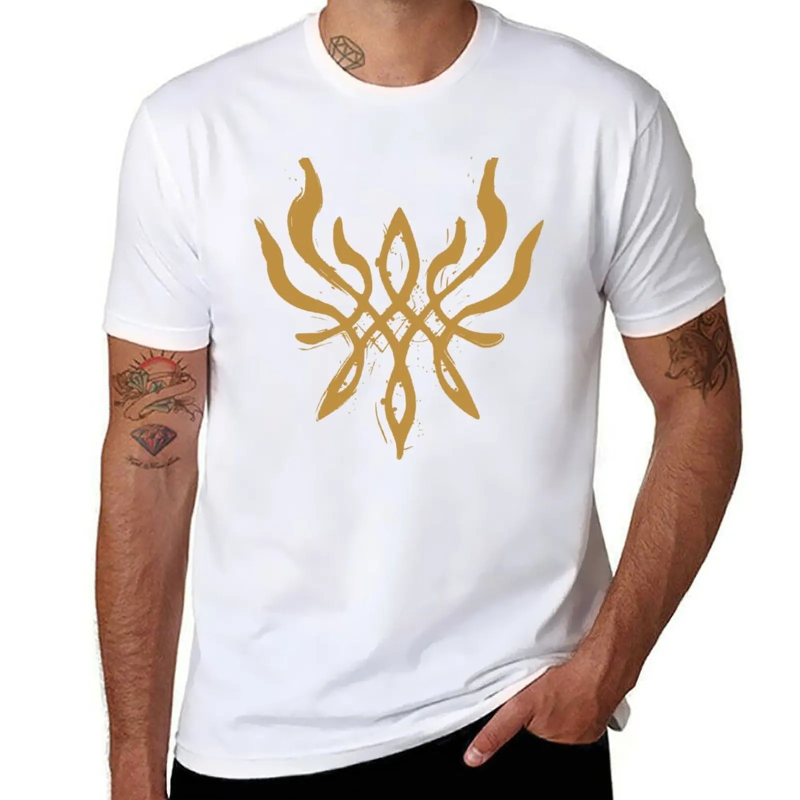 

Fire Emblem: Three Houses - Byleth Crest of Flames (Blazing Version) [Golden] T-Shirt Fitness Training Breathable Tee