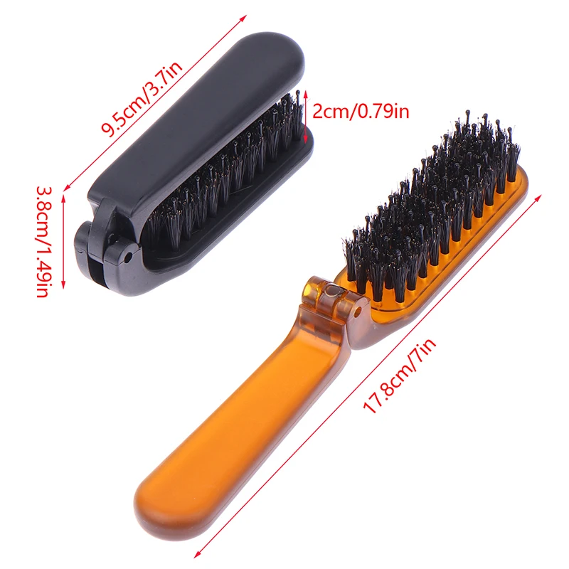 Foldable Hair Comb Portable Boar Bristle Hair Brush Hair Brush Head Massager Travel Combs Hair Styling Accessories