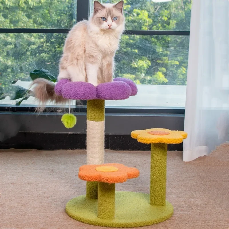 Imagem -04 - Cat Tree House For Pets Scratch Sisal Flower Scratcher Frame de Escalada Jumping Toys Furniture Tower Sofa Protector