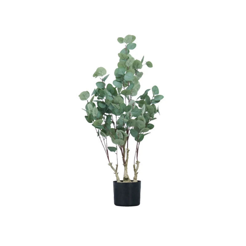 

Money Tree Eucalyptus Simulation Green Leave Artificial Plant Fake Potted Big Bonsai For Home Hotel Greening Photography Props