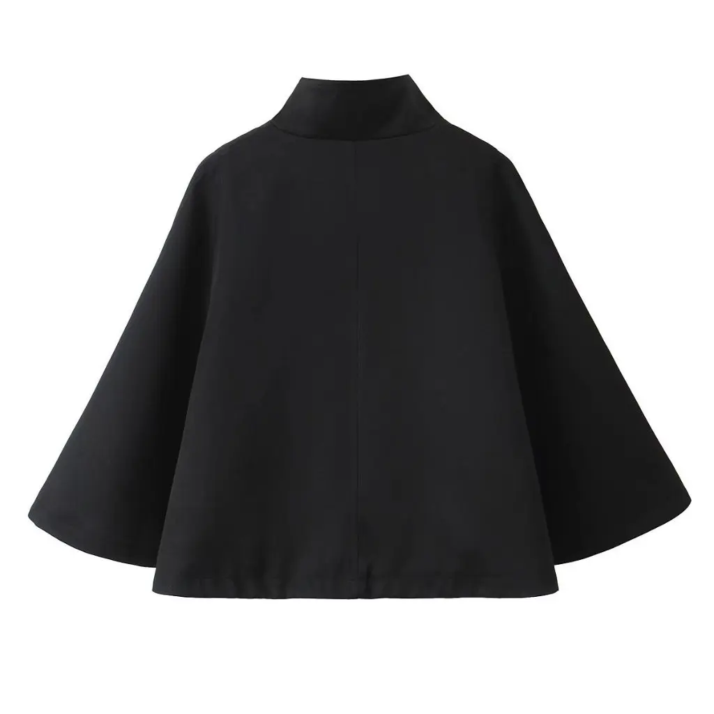 

French Retro Long Sleeve Wool Coat A-Shape Umbrella Coat Spring Autumn New G57631 European American Style