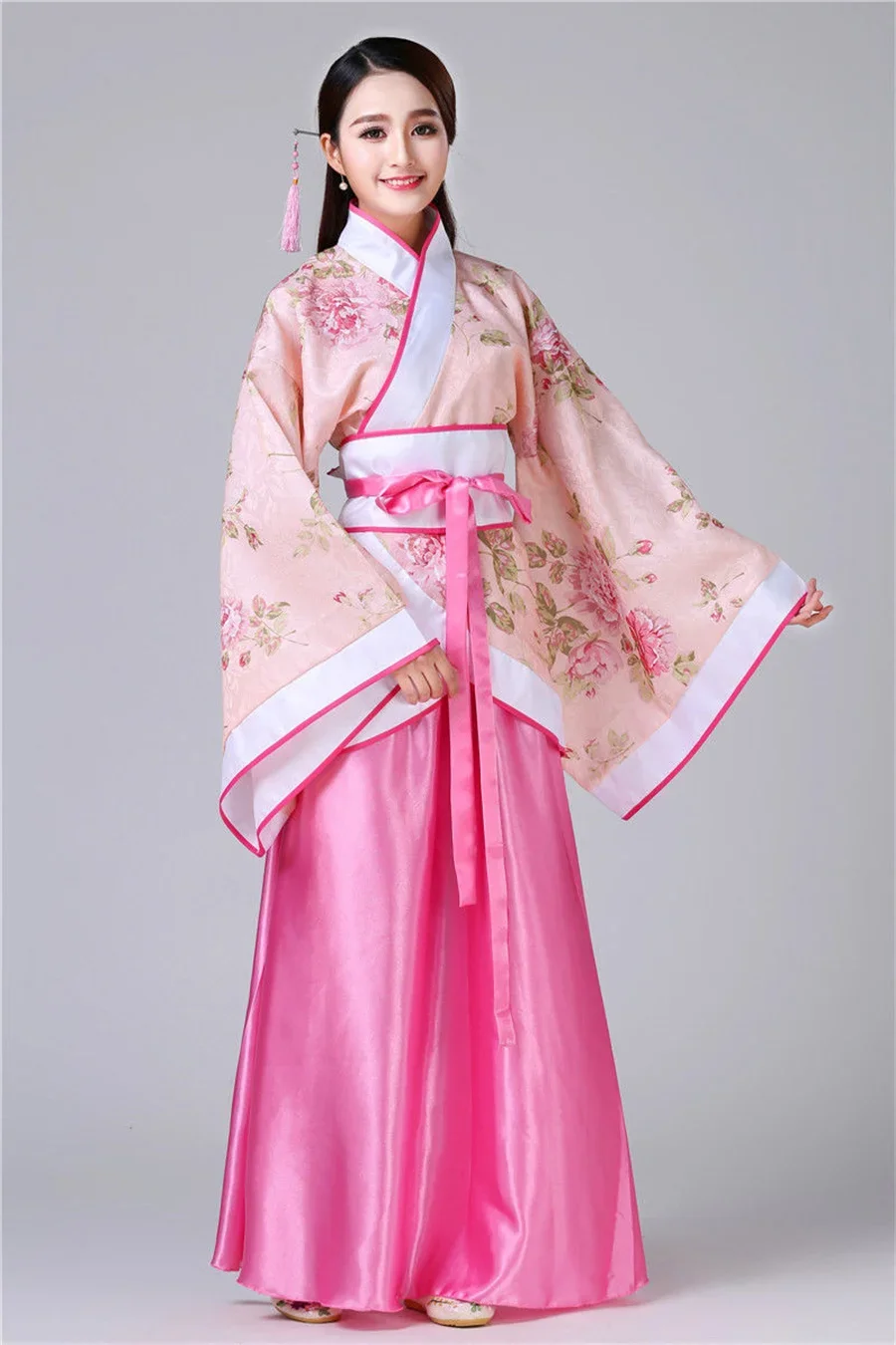 漢服ドレス女性中国の伝統的なグラデーションパープル & ピンク漢服女性カーニバル & ハロウィンプリンセスコスプレ衣装プラスサイズ