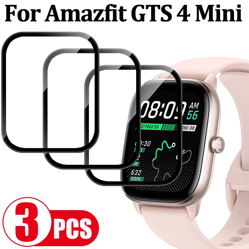 3D Gebogene Rand Weichen Fibre Glas für Huami Amazfit GTS 4 Mini Abdeckung Screen Protector Film für Amazfit GTS4 Mini schutz Film