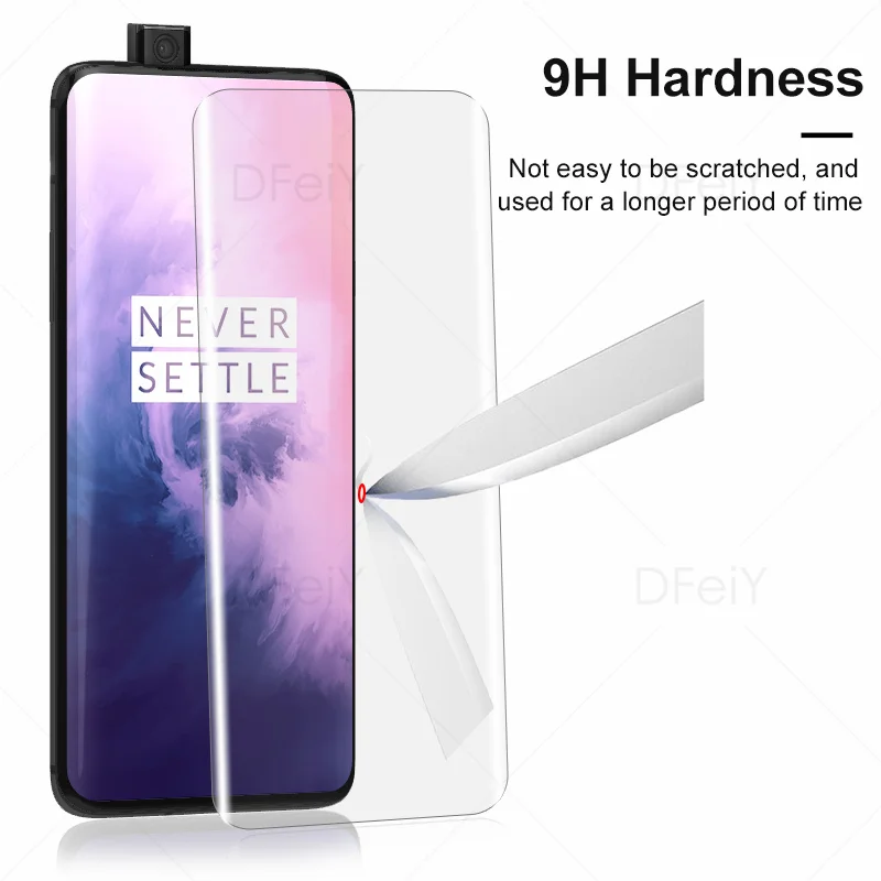 DFeiY UV Glass for OnePlus 7 Pro Full Coverage UV Screen Protector for OnePlus 7T Pro Tempered Glass Film