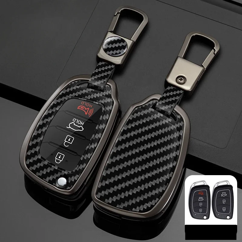 

Zinc Alloy Car Key Case Cover Remote Case For Hyundai Sonata 2015 Santa Fe 2013 GLS Car Key Cover Key Chain Accessories