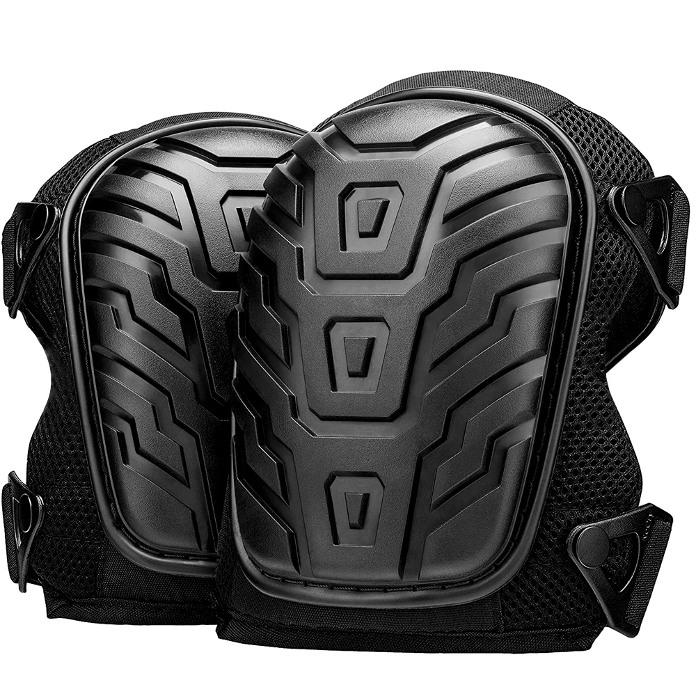 1 Pair Professional Knee Pads for Work - Heavy Duty Foam Padding Gel Construction Knee Pads with Strong Double Straps