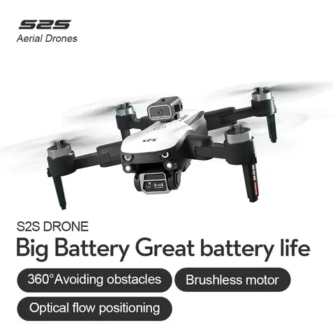 S2S Drone Profesional Dual HD Camera Aerial Photography FPV Helicopters Obstacle Avoidance Foldable RC Quadcopter Toy Gift