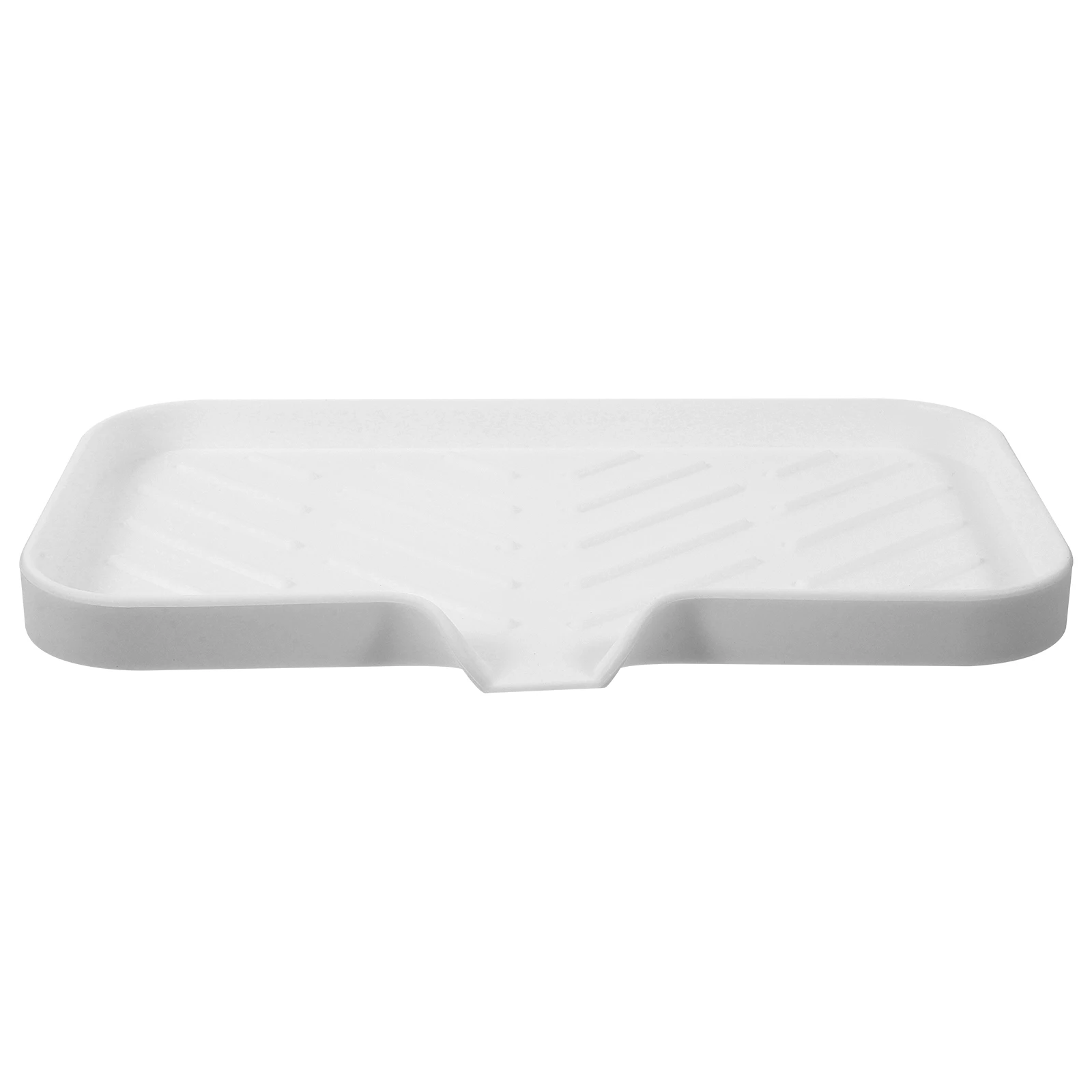 Portasapone da bagno in silicone grande vassoio bianco con beccuccio di scarico lavello da cucina bancone ganizer multifunzionale durevole