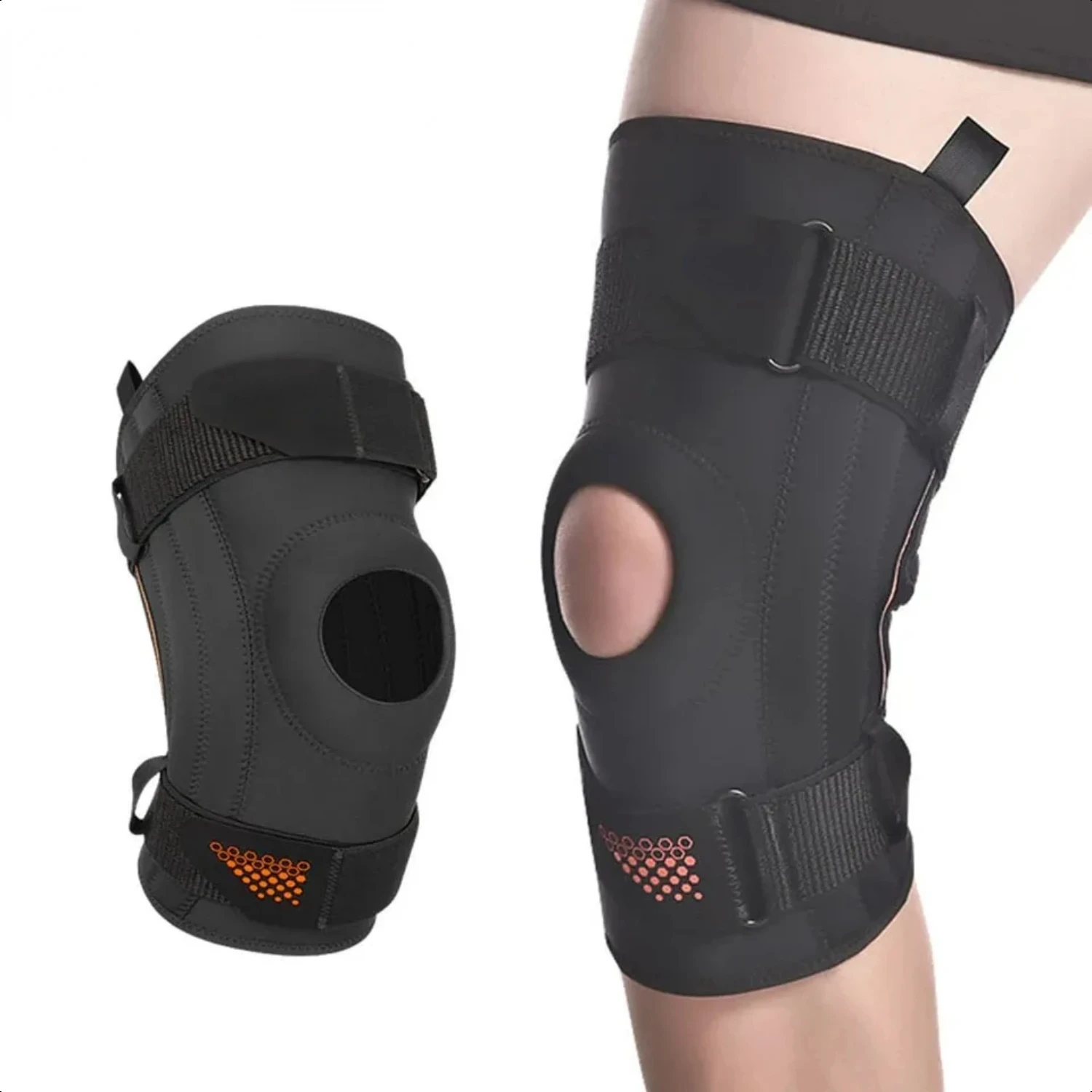 Breathable Spring Support Compression Running Knee Pads for Meniscus Protection while Playing Basketball, Hiking. Provides Shock