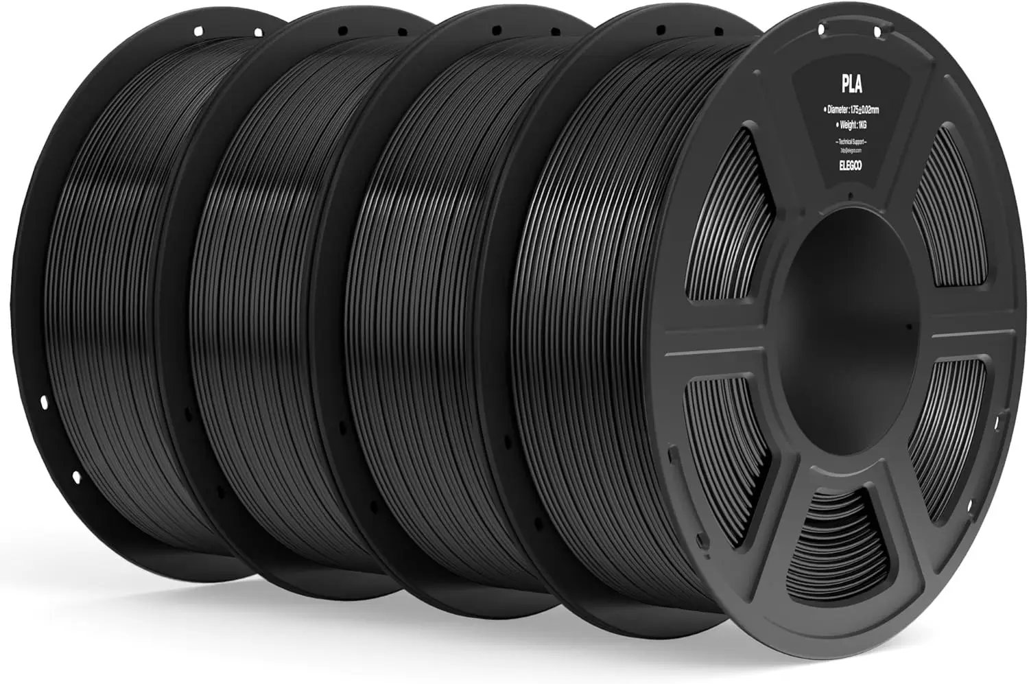 

Premium 1.75mm Black PLA Filament, 4KG with +/-0.02mm Accuracy, Compatible with Most FDM 3D Printers
