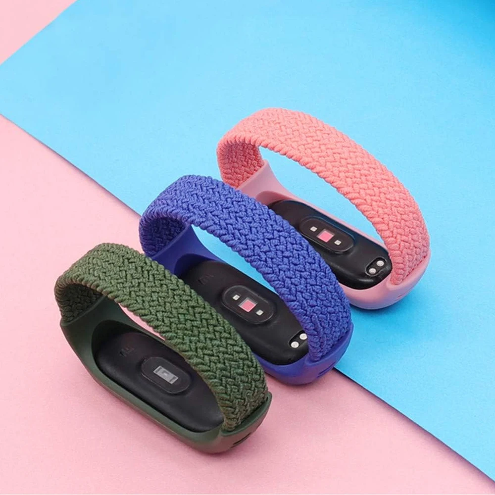 for Mi band 9 8 7 NFC Strap accessories replacement belt Nylon Braided pulseira Miband9 correa for Xiaomi Mi band 6 5 4 Bracelet