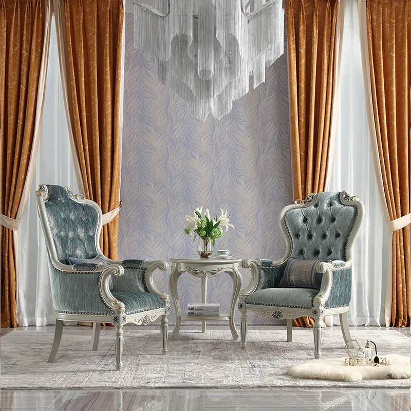 French living room balcony table and chairs small apartment tiger chair European single sofa chair