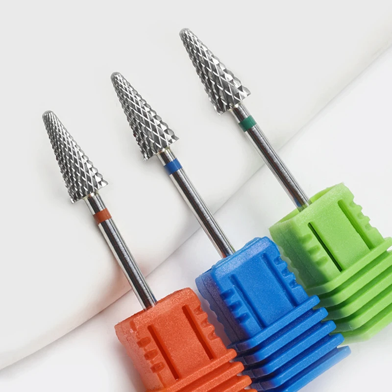 Punte per trapano per unghie in carburo di tungsteno frese a fiamma per Manicure rimozione punte per levigatrice per smalto Gel accessori per unghie strumenti