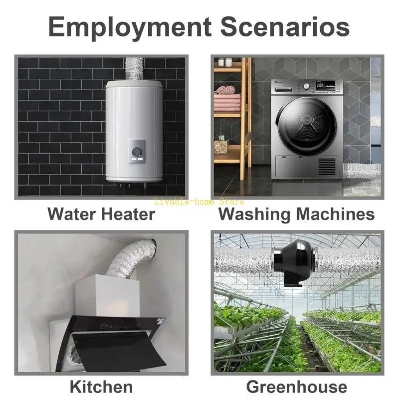 8 Inch Aluminium Droger Vent Buis Droger Rookpijp Uitlaat B46D