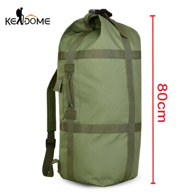 70L Large Men Hiking Backpack Travel Bag Nylon Bucket Climbing Mountaineering Camping Trekking Sport Bags Shoulder Bag XA16+0D