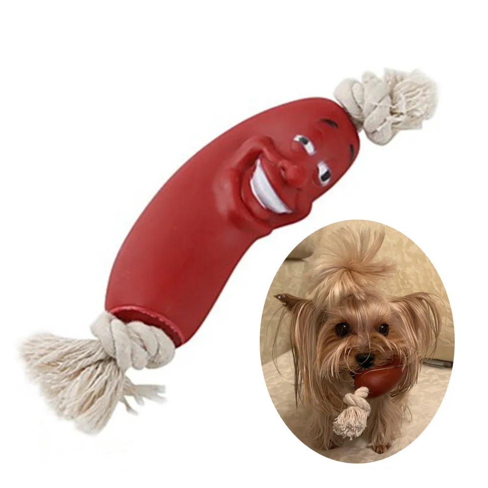 

Pet Dog Toys Sausage Chew Toy for Puppy Dogs Thicken Bite-resistant Grinding Teeth Pet Rope Toys Wholesale Pet Supplies