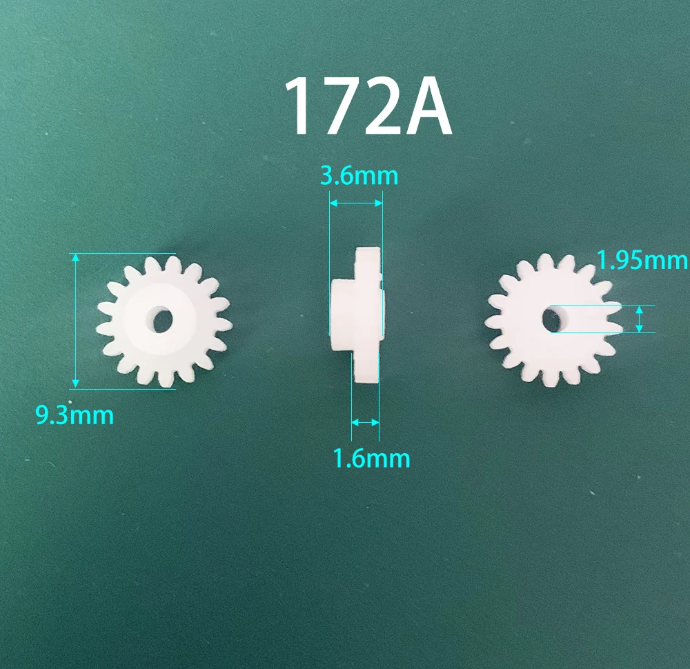 172A 0.5M Spur Gear 17 Teeth Hole 2mm Tight DIY Model Toy Motor Parts Pinion Accessory 10pcs/lot