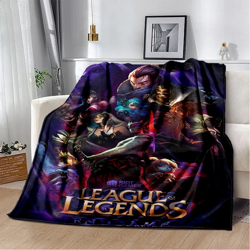 LOL 29 Style Jinx League of Legends Cartoon Flannel Blanket,Soft Throw Blanket for Home Bedroom Bed Sofa Travel Cover Kid Gift