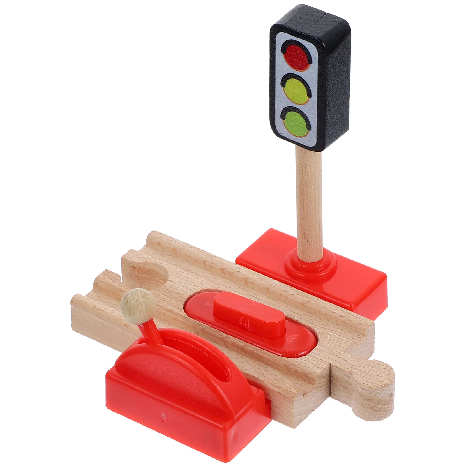 Train Track Accessories Child Children’s Toys Traffic Lights Wood Railway Roadblock