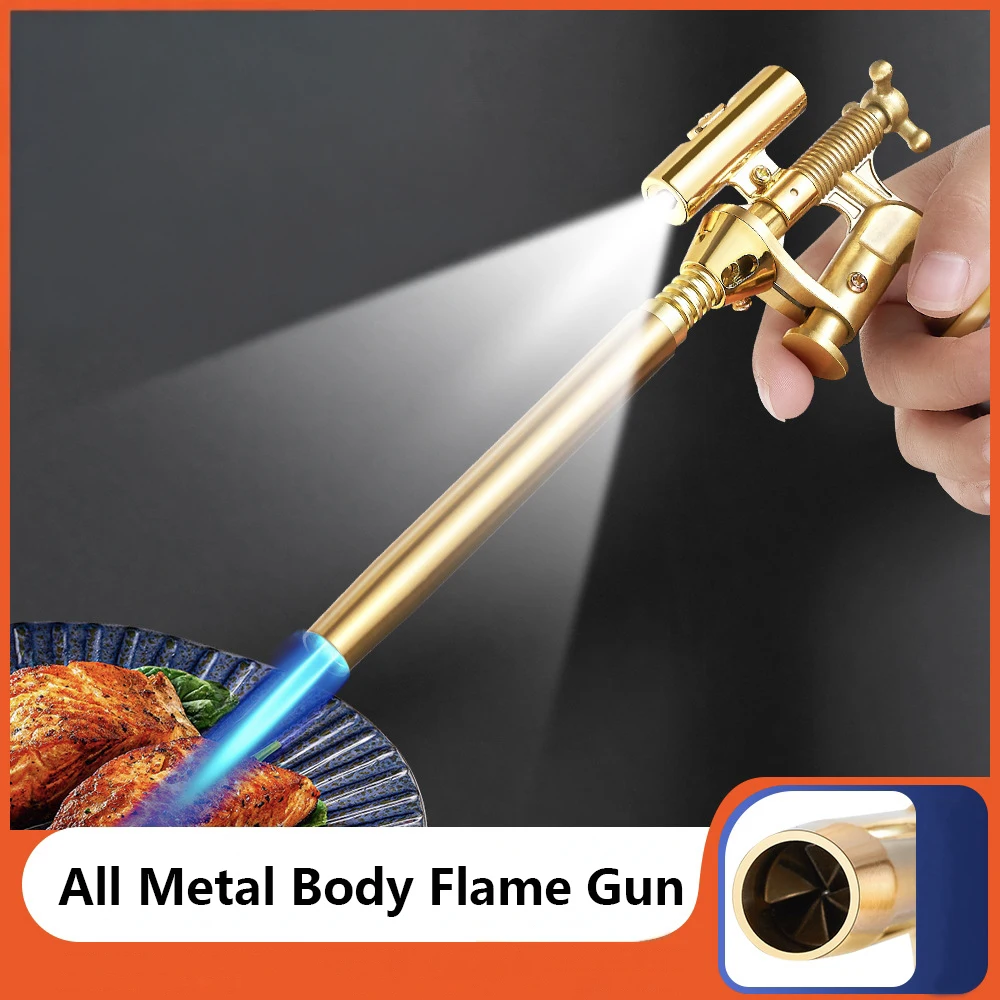 

Welding Gas Torch All Metal Flame Gun Nozzle Outdoor BBQ Camping Flamethrower Kitchen Lighter Butane Burner Welding Equipment