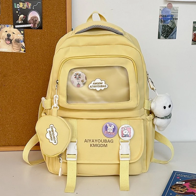 Mochilas escolares Kawaii das meninas Mori, leves, impermeáveis, mochilas para laptop para estudante adolescente, bolsas de ombro casuais femininas chiques