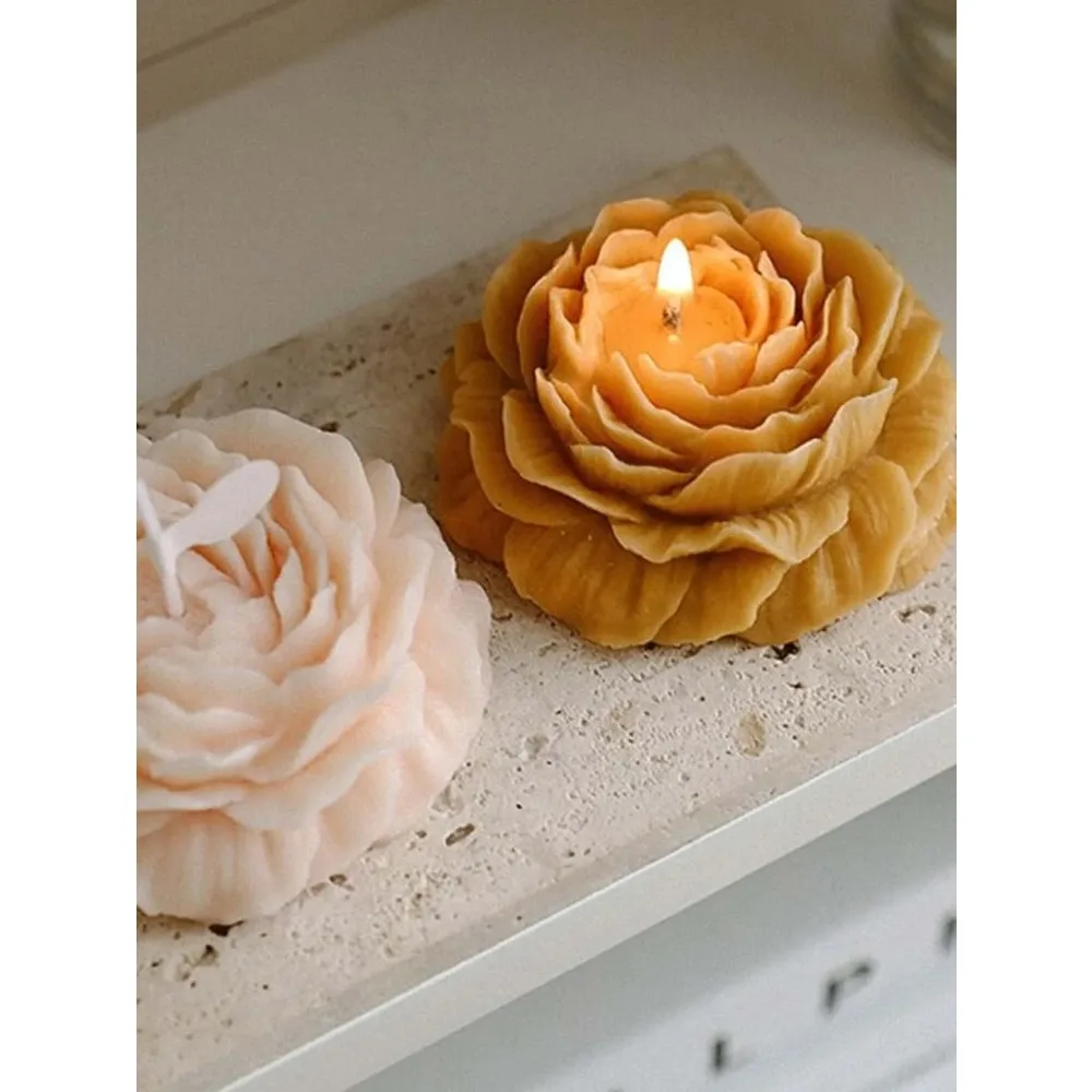 1PC 3D Peony Flower Candle Silicone Mold-Mother's Day Candle Soap Mold-Beeswax Candle Soap Mold image 4