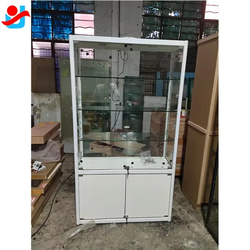 Custom.2024 Hot Sale Exhibition Display Glass Showcases Smoke Shop Store Display Glass Display Cabinet with Bottom Cabinet