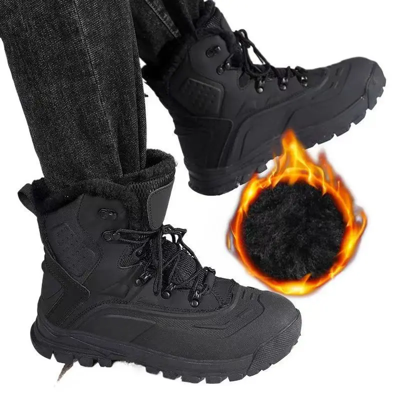 

Men'sWinter Outdoor Velvet Warm Snow Boots,Walking Shoes,Waterproof Ski Shoes,High-top Large-sized Cotton Boots and Cotton Shoes