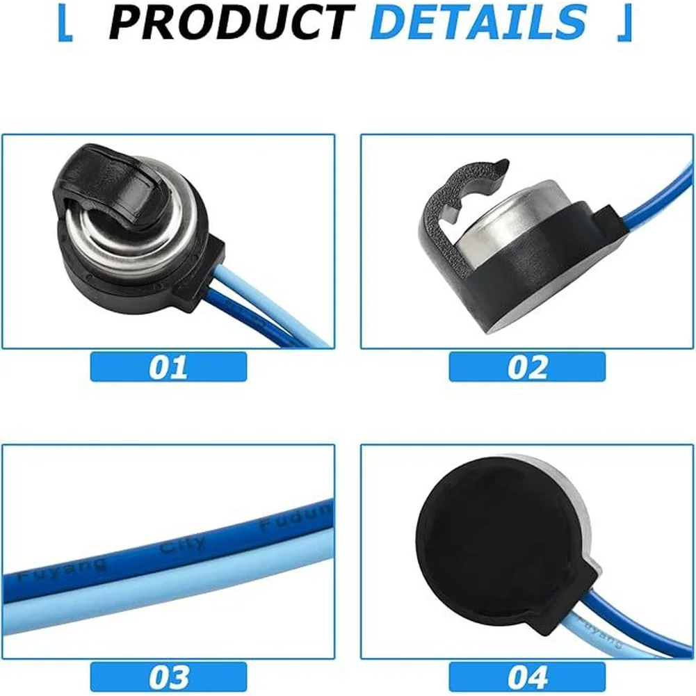 For Refrigerator Repair Defrost Thermostat Replacement Part Black Clips Onto Evaporator Precise Temperature Control