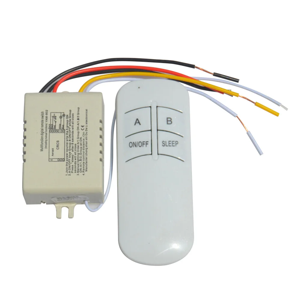 

2 Channel Switch Digital Remote Control 15M Range Anti- for Lamp LED Droplight Fluorescent Lamp
