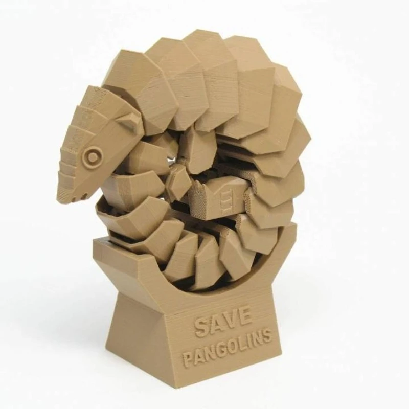 3D Printed Articulated Pangolin With Base,Hand Model with Movable Joints, Kids Toy Gift, Desktop Decoration Collectible Display
