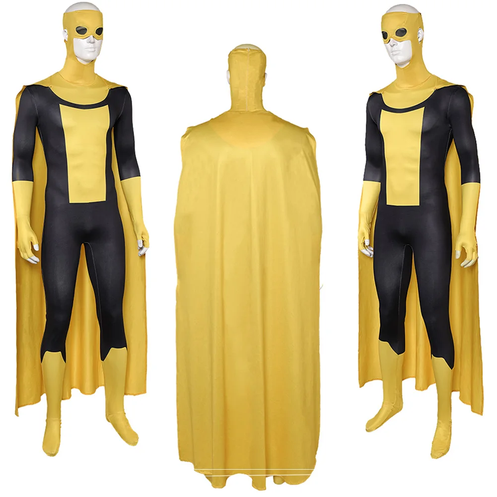Cartoon Invincible Mark Grayson Yellow Bodysuit Clothes Disguise Clothes Hallowmas Uniform Carnival Role Play Suits