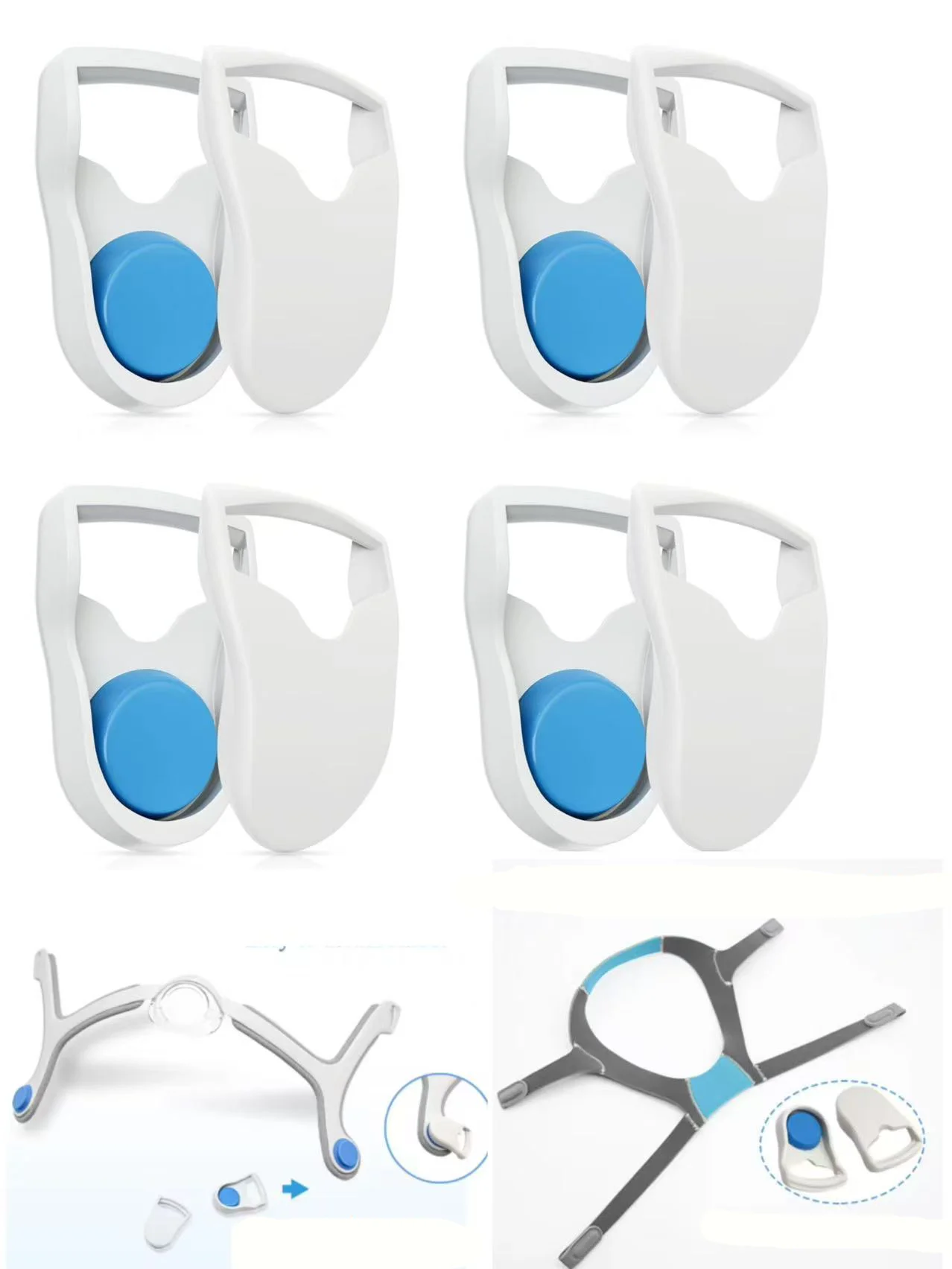 CPAP Mask Headgear Replacement Buckle Clips for Nasal & Full Face Sleep Apnea Mask Head Strap, Adjustable Quick Disassemble Fix