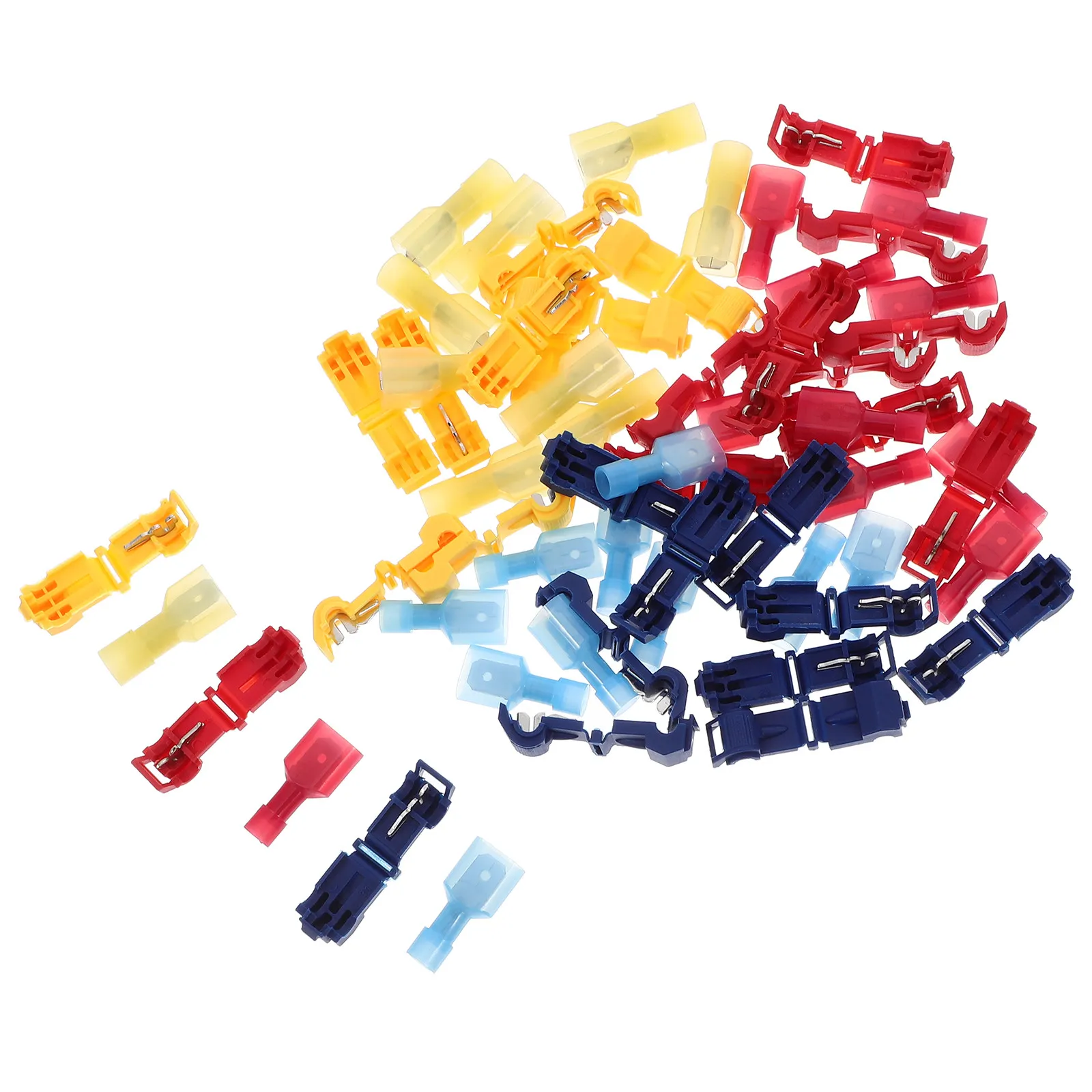 60Pcs Wire Connectors T-tap Set Solderless Quick Disconnect Self-stripping Low Voltage Electrical Car