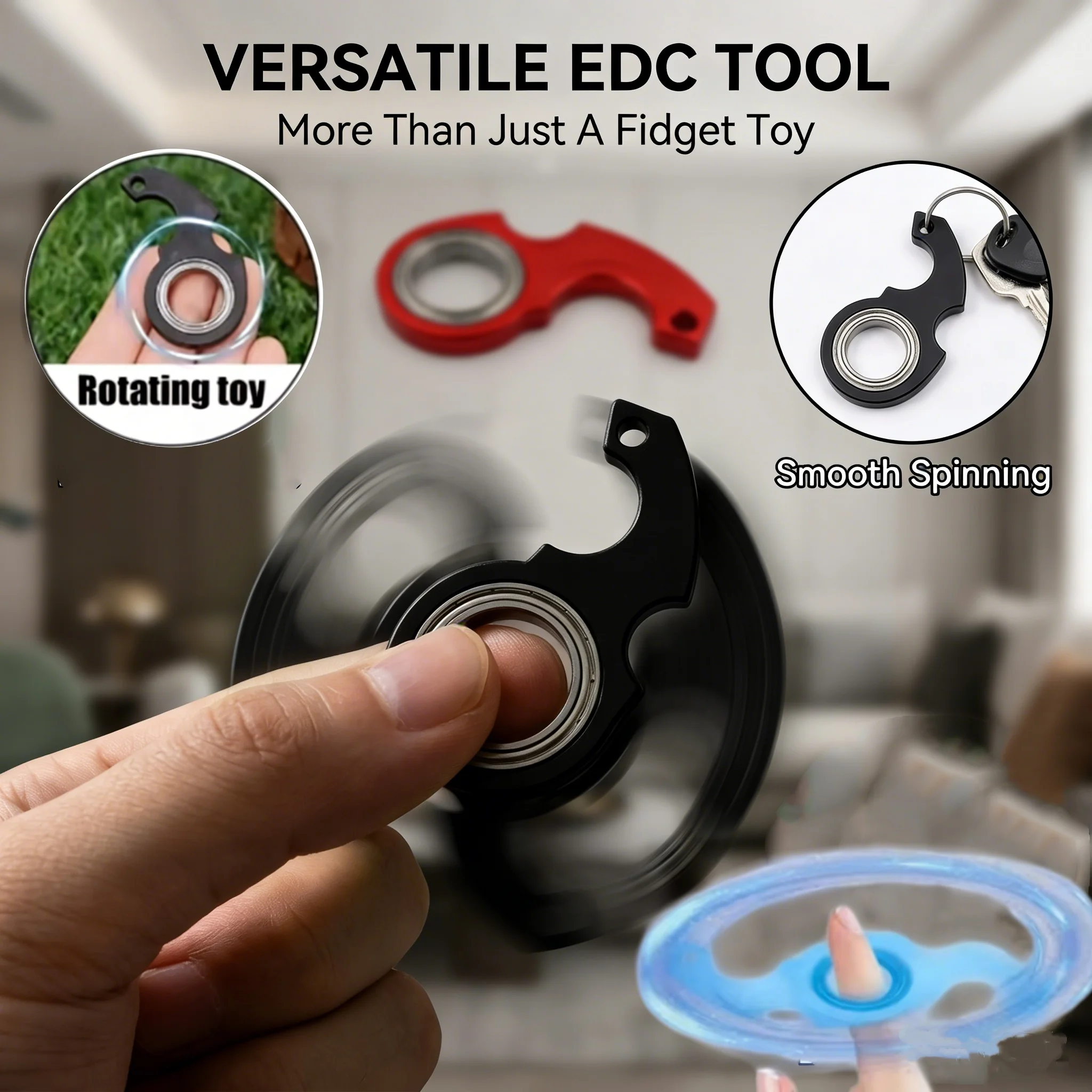 New Fingertip Rotation Key Chains Decompression Spinner Anti Anxiety Bearing Cool Trendy Hanging Key Rings Birthday Gift