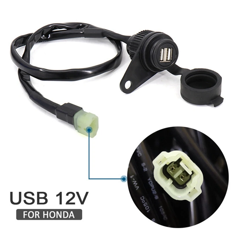 Motorcycle USB Charging Equipment For Honda CB400X CB 400X Dual USB DC Outlet Charger Adapter 12V DV Outlet Converter