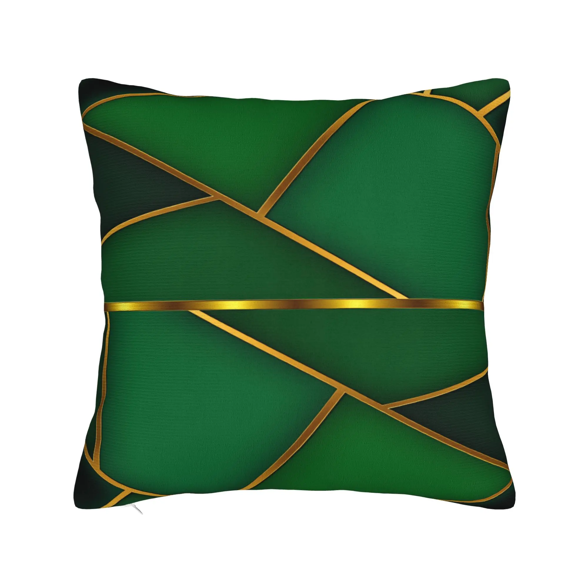 Pillow Case Green and Gold line Pattern Comfy  Pillow Cover For Couch Sofa Bedroom Vintage Pillowcases