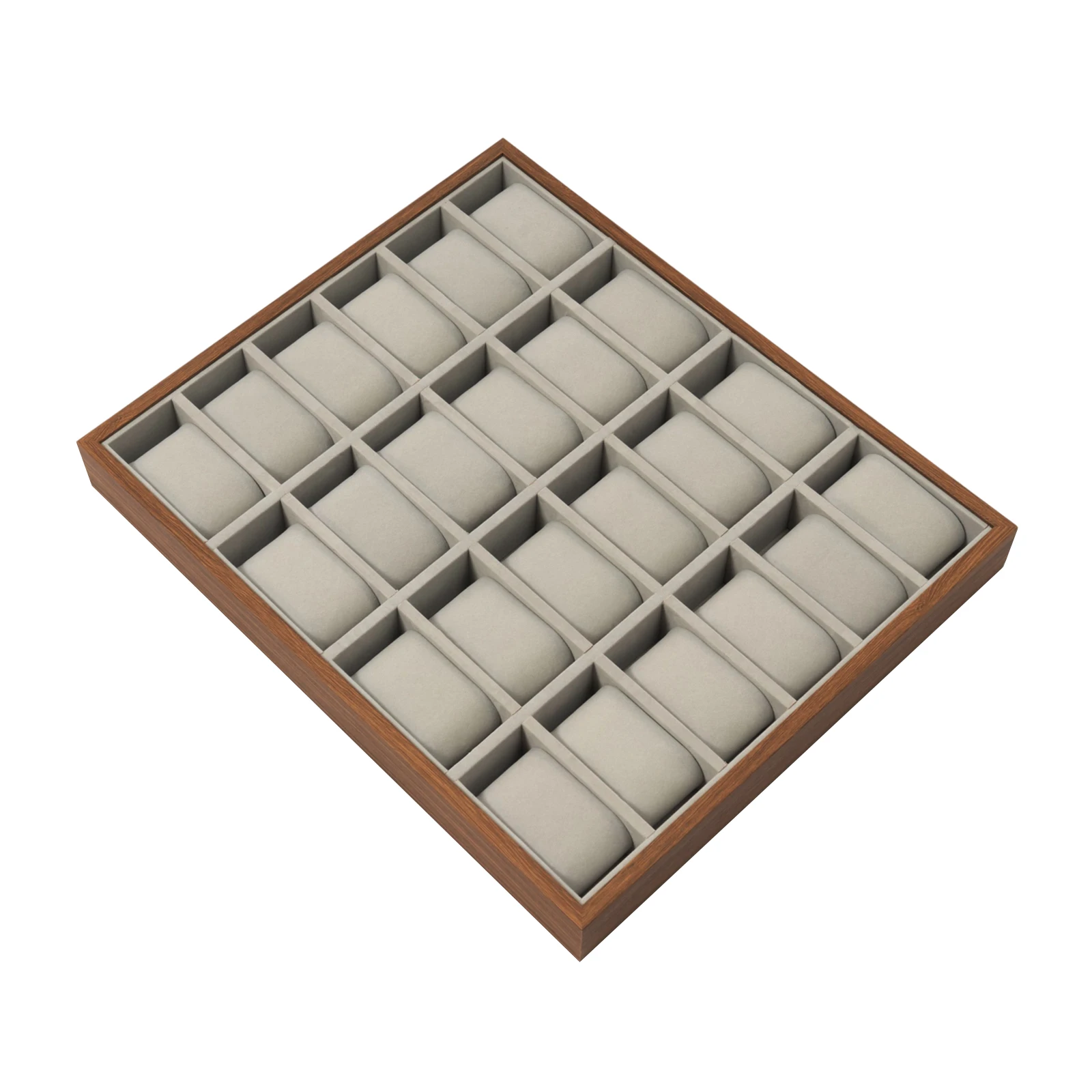 24-Slots-Uhrenbox aus Walnussholz, Aufbewahrungsvitrine für Zuhause, Uhren mit abnehmbaren Flanellkissen für Ohrringe, Armbänder, Manschettenknöpfe