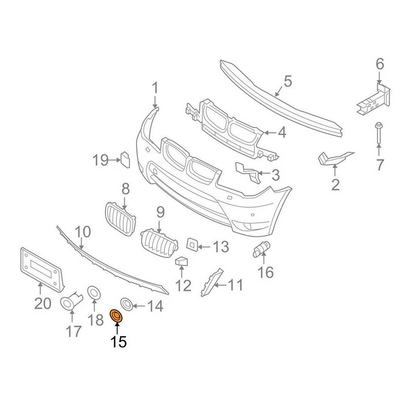 Couvercle d'Anneau de Phare Antibrouillard de Pare-Choc Avant Droit, pour BMW Bery E83, 2004-2006, 3400912