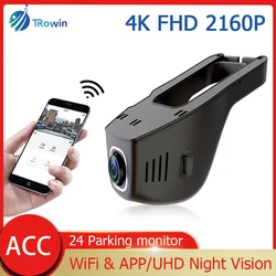 HD 4K 2160P Dash Cam CAR DVR WIFI Mobile APP Control Video Recorder Front Rear View Auto Night Vision 24H Parking Monitor