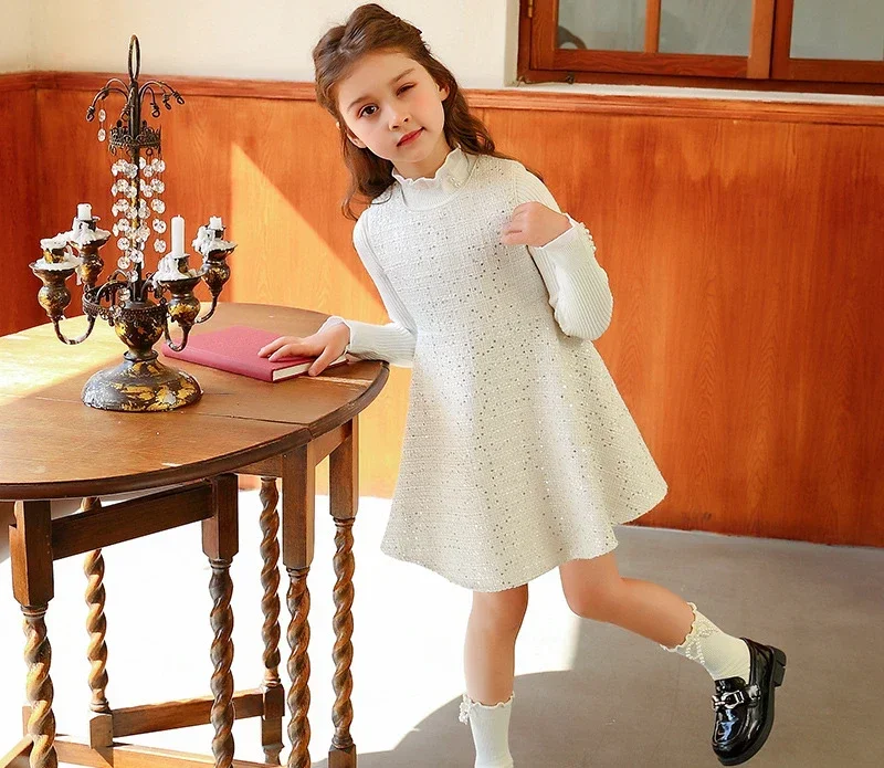 Girls Princess Suits Academy Style 2023 Autumn New Children Clothing Children Foreign Style Small Fragrance Dress Two-piece Set