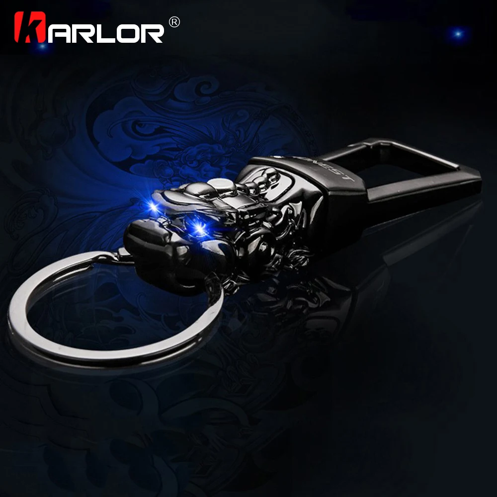 LED Light Chinese Brave Troops Model Car Keychain Key Ring Holder Key chain Automobiles Car Styling Car Accessories Fashion Gift