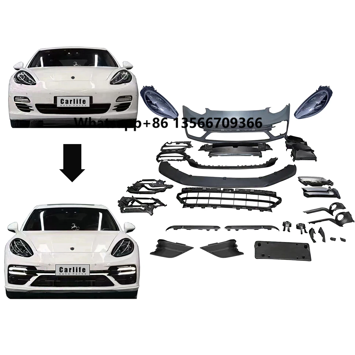 

Automotive Modification Body Kit for Porsche Panamera 970 2008-2016 Upgrade 971 Turbo S Front Bumper Headlight