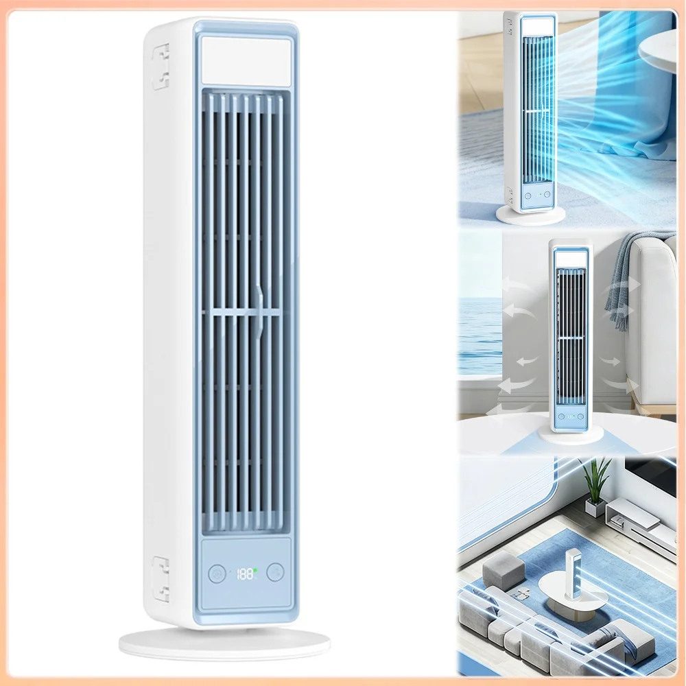 3600mAh Multi-Functional Desktop Fan with Remote Control 5 Speeds Cooling Air Cooler with Hook & Detachable Base for Home Office
