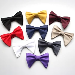 Soild Neck Ties For Men Vintage British Cowhorn Bow Tie Bussiness Wedding Party Swallowtail Suit Accessories Free Shipping